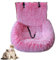Lit pour chien avec coussin amovible et sangles de sécurité – Siège de voiture – Siège de sécurité pelucheux pour grands chiens et petits, pour voitures/VUS/camion (rose rouge, L)