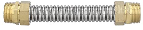 FLEXIBLER Wellrohrschlauch aus Edelstahl für Warmwasserbereiter, G1-Außengewinde, 20 cm