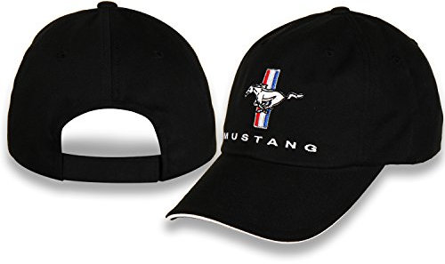 Ford Mustang Tri-Bar Mütze aus Baumwolle, nicht strukturiert, Schwarz