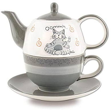 Mila Keramik Tee-Set: Tea for One, Oommh Katze Pure | MI-99402 | 4045303994027