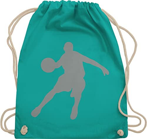 Turnbeutel Rucksack - Trikot Ersatz Training - Basketballspieler I Geschenk Basketball Fans I Geschenk für Basketballer - Unisize - Türkis - kinderturnbeutel basketballspiel korbball sportbeutel