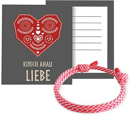NIMBIM LIEBE Pärchen armband für Frauen u. Männer Armband mit Karte zum beschriften- Abschiedsgeschenke Reisen Geburtstag Freund Freundin minimalistisch Surferarmband Vikings (Rot/Weiß)