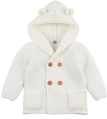 VICROAD Cardigan Bambino Cappotti con Cappuccio Ragazzi Ragazze Giacche in Maglia Capispalla Caldo Maglione