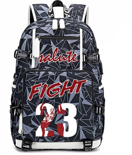 FANwenfeng Basketball spieler Nummer 23 Multifunktions Rucksack Reise Laptop Fans Flammenelement Tasche für Männer und Frauen