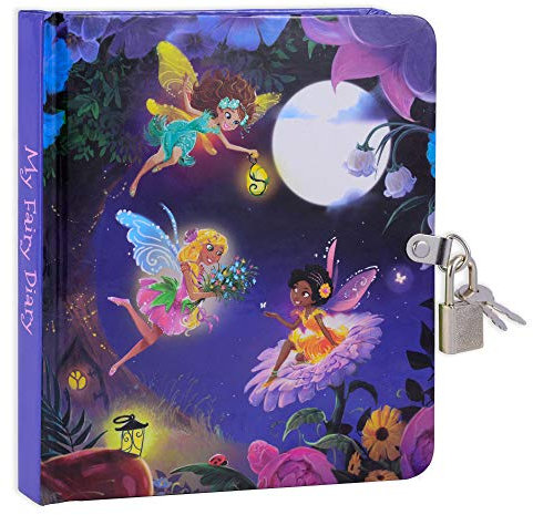 MOLLYBEE KIDS Fairy Lock and Key Diary – 208 Pages – 6.25 x 5.5 Inches – Girls Journal