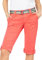 FRESH MADE Damen Capri-Hose 3/4-Shorts mit Metallic Gürtel orange S