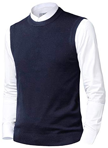 KTWOLEN Gilet da Uomo Inverno V-Collo Senza Maniche Gilet con Scollo V Panciotto Maglione Cardigan Canotte Pullunder Smanicato Pullover