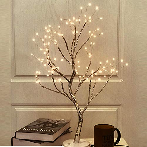 Jinson well Kupferdraht Baum LED Kupferdraht Baum Nachtlicht Schreibtisch Dekoration Lampen USB Spielzeug Geburtstag (108 led)