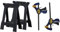 STANLEY Folding Junior Work Bench Saw Horse Twin Pack, with Tray for Tools and Small Parts, STST1-70355 with IRWIN QUICK-GRIP 150mm (6) Mini Clamp - 2 Pack