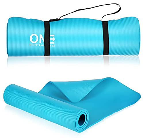 YM30 Yogamatte, Türkis, rutschfest, 10 mm, für Yoga-Übungen zu Hause, Fitnessstudio, NBR