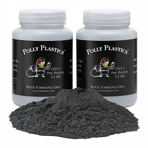 Polly Plastics Rock Tumbler Media Grit Refill, Pre-Polish 500 Siliziumkarbid-Körnung, Stufe 3 für Tumbling Steine (2er-Pack) (1,4 kg)
