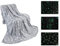 BaSaTex Kinder Flanell Kuscheldecke | 150x200 cm Sofadecke | leuchtet im Dunkeln | Glow in The Dark | Stars - Grau