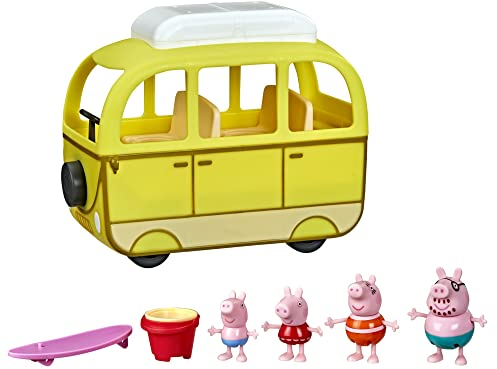 Peppa Pig Peppa’s Adventures Peppas Strandmobil, Fahrzeug mit Rädern, Vorschulspielzeug: 10 Teile, ab 3 Jahren