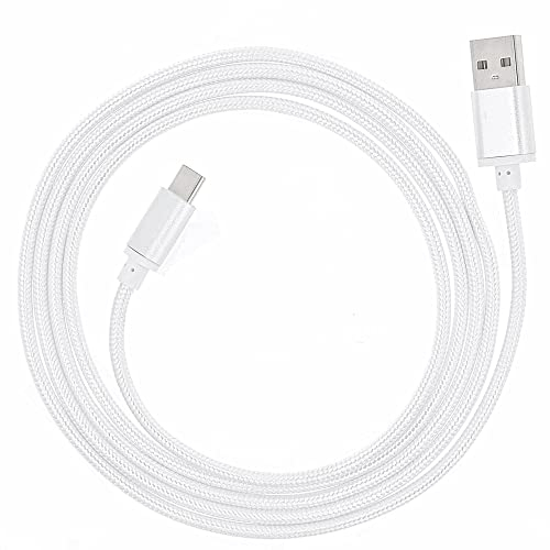 REY Cable Malla Reforzada Trenzado USB a Micro USB Macho - Macho Niquelado de 3 Metros Blanco