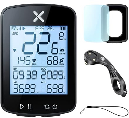 XOSS G+ Gen2 GPS Bike Computer with Mount, 2.2 Bluetooth Wireless Cycling Speedometer, Type-C Multifunctional ANT+ Bicycle Odometer with Auto Backlight and IPX7 Waterproof Bike Tracker (4 in 1)