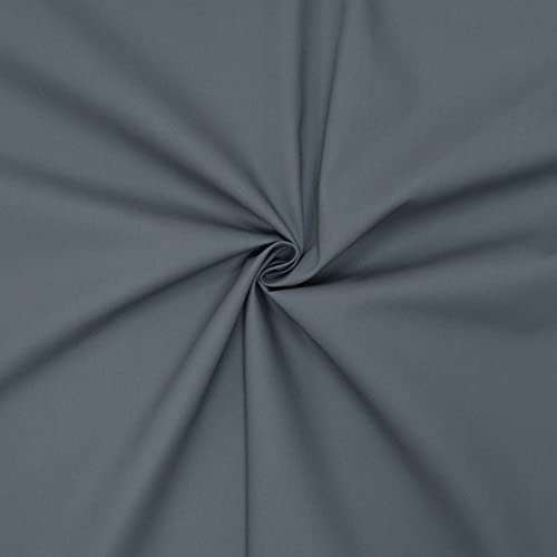 designers-factory Popeline Stoff aus 100% Baumwolle - Erhältlich in über 20 Farben - Verkauft nach Stücken - Baumwollstoff uni (3m x 1m46, Anthrazitgrau)