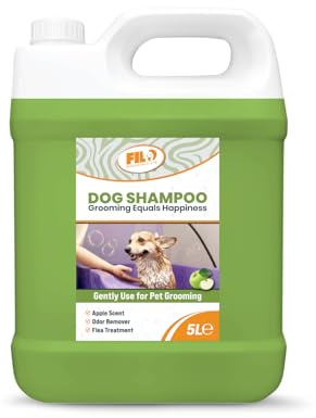 FILO Dog Shampoo Sensitive Skin 5L | Apple Scent, Dog Shampoo for Itchy Skin Gentle & Concentrated Formula | Safe for Puppies Sensitive Skin & All Breeds Dogs Odor Control & Shine