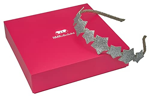 HAARallerliebst Haarreif Silberne Sterne für Mädchen – Glitzer Haarreifen Kinder mit funkelnden Sternen – Haarband Mädchen für Karneval, Alltag & Feste – Haar Reif mit Aufbewahrungsschachtel