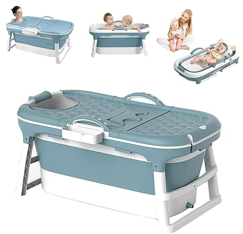 Bañera plegable 3 en 1 para niños pequeños y niños, Puede ser utilizado tanto por dos niños como por pequeño adulto y mascota (148 x 62 x 54 CM)