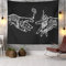 Dollin&Dockin Wandteppich Weiß und Schwarz Blumenhände, Funny Hippie Boho Neuheit Wandteppich Wandbehang, Art Decor Print Stoff für Schlafzimmer Wohnzimmer College Dorm,250 * 150cm
