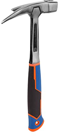 Mivos Martello da carpentiere, 600 g, peso della testa, interamente in acciaio forgiato, martello da carpentiere con manico anti-vibrazione, martello da carpentiere con supporto magnetico per unghie