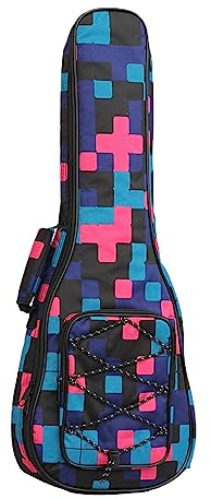 Surwin Ukulelentasche 21 '' 23 '' 26'' Ukulele Case Bag für Sopran Konzert Tenor, Tragbare Ukulelen Tasche Rucksack Aufbewahrung Soft Case Verstellbarem Schultergurt (21 Zoll,Patchwork)