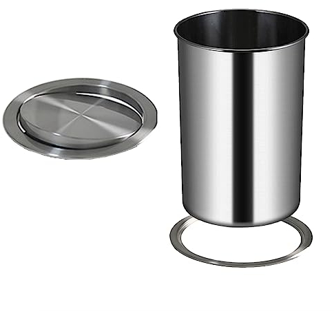 LYXXW Poubelle à Encastrer En Inox, Flap Trash Bin Flush, Balance Swing Flap Garbage, Poubelle Pour Cuisine Salle De Bain Chambre à Coucher Bureau,Argent,12L