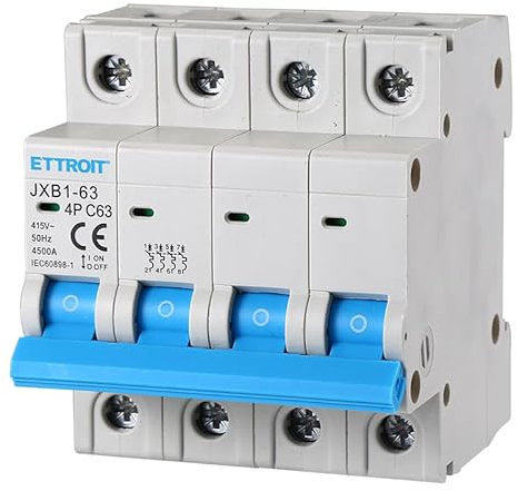 ETTROIT INTERRUTTORE MEGNETOTERMICO PER BARRA DIN 4 MODULI 4P 415V CURVA C 6KA 63A