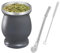 SVUPUE Taza Mate, Juego de té Mate de Acero Inoxidable, con Cuchara de Paja y Cepillo de Limpieza, Juego de Calabaza Mate para té Mate, café, Leche y Jugo, Gris