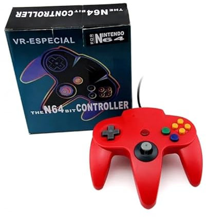 Mando compatible para Nintendo 64 con cable NUS-005 rojo N64
