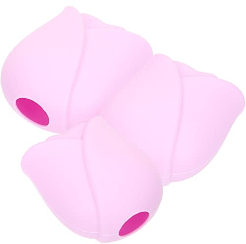 3Pcs Rose Shape Silicone Makeup Brush Covers - Protective Travel Brush Holders for Clean and Hygienic Storage