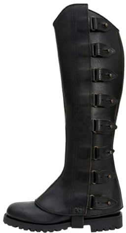 Stiefelüberzieher,Kunstleder Stiefelstulpen Schwarz,Pirat Stiefelstulpen Herren Frauen,Mittelalter Stiefel Gamaschen,LARP Steampunk Accessoire für Fasching Kostüme Cosplay,Halloween,Ritter,Krieger