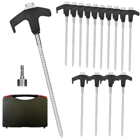 Metal Stakes for Ground Heavy Duty Spiral Screw Ground Anchors