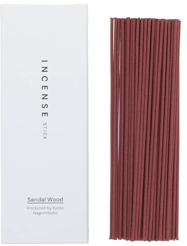 Kyoto Sandalwood Incense Sticks - Japanese Temple Aroma, Ideal for Relaxation & Meditation, Approx. 60 Sticks (0.044 Pounds) - Premium Quality Incense for Spiritual & Home Use Nagomikobo from Japan
