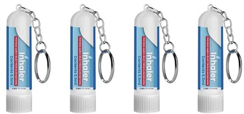Menthol Nasal Stick Inhaler- Fast Relief from Stuffy Blocked Nose - Pack of 4 x 0.5ml