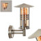 Außenwandleuchte Forli, Außenwandlampe aus Edelstahl/Glas in Silber/Bernstein, klare Wechselscheiben, Leuchte im Industrial-Design für Garten/Außenfassade/Terrasse/Hof, E27, ohne Leuchtmittel, IP44