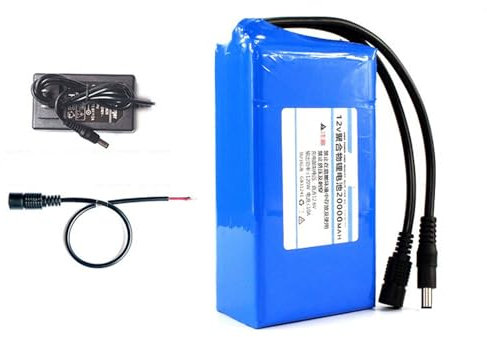 WILLQ Batteria ai polimeri di Litio 12V 6Ah 8Ah 10Ah 12Ah 16Ah 20Ah Batteria Ricaricabile agli ioni di Litio Potente Batteria Portatile con Caricabatterie,No Light,20000mah
