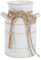 Amosfun Jarra de Leche Vintage Shabby Chic de Metal Blanca con Asa - 10.3 x 19 cm - Florero Rústico Galvanizado para Decoración del Hogar, Bodas y Plantas de Jardín