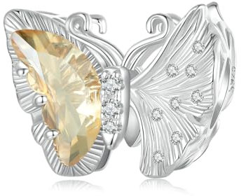 NINGAN 925 Sterling Silber Charme Ginkgo Schmetterling Perle kompatibel mit Frauen Armband Perle 5A Zirkon Charme, Familie und Freunde Geburtstagsgeschenke