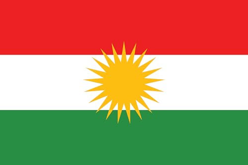 Kurdistan Flagge mit Messing-Ösen 150x90cm - Wetterfeste Fahne für Fahnenmast Extra Groß Breit Lang XL XXL