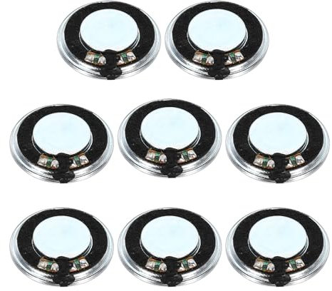 sourcing map 8 Pcs 1W 8 Ohm Small Speakers Metal Shell Round Internal Micro Magnet Speaker for Mini Speakers DVD EVD Multimedia Mobile Portable Advertising Machine