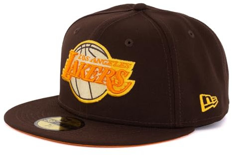New Era Cap 59FIFTY Herren Basecap NBA Limited Edition (Los Angeles Lakers, braun/orange, 8)
