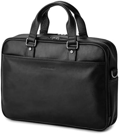 DRAKENSBERG Leder Aktentasche 'Aurelio' für Herren, 2 Hauptfächer, luxuriöse 16 Laptoptasche für Büro, Arbeit, Reise, 11L