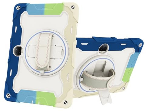 Funda para tablet compatible con Huawei Honor Pad 9 de 12.1 pulgadas, soporte elástico multiángulo + correa de mano giratoria ajustable de 360°, carcasa resistente a roturas, a prueba de caídas