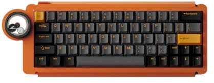 DRY STUDIO Ice Ring 63 RT HE Magnetic Wired Gaming Keyboard 0.1ms Low Latency 0.01 Precision Gaming Accessories Customized Driver and Lighting Effects-Starburst Orange