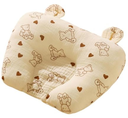 Nackenkissen Baby,Baby Travel Pillow (Upgraded),Baby Autositz-Kissen, Kopf- und Nackenstützkissen für Kinderwagen, Autositz, Stroller, Babywippe, Baumwolle (Beige)