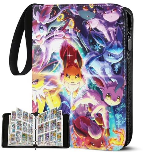 Sammelalbum für Pokemon Karten, 50 Seiten 900 Taschen Sammelkarten Album, Tragbar Wasserdicht PU Karten Halter Heft Ordner Buch, Sammelkartenalben für Sammler 50 Pcs Seite