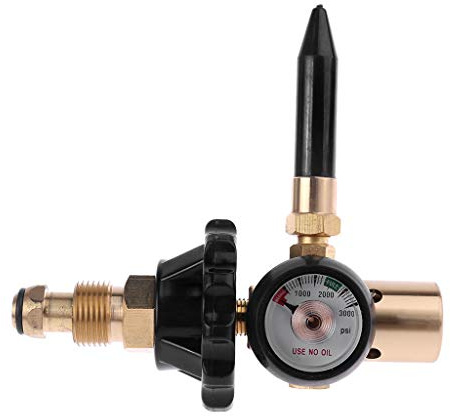 Druckminderer Messing Helium Latex Ballon Inflator Regler mit Manometer Geeignet für 8 Ballons