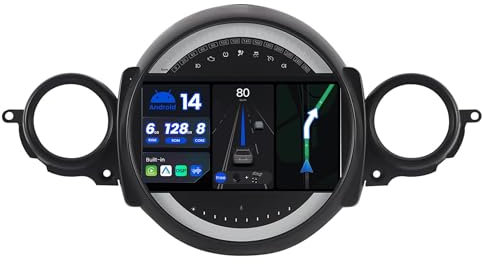 BXLIYER |6G+128G - Octa Core| Android 14 Autoradio für BMW Mini Cooper R55 R56 (2007-2013) - Kabellos CarPlay/Android Auto/DSP - Kamera & MIC - IPS 9 Zoll 2 Din DAB Lenkradsteuerung 360-CAM WiFi DSP