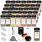 Miorkly 35PCS Glass Spice Jars Set - 120ml Spice Jars with Lids and Labels - Spice Storage Containers with Black Stainless Steel Lids- Square Seasoning Jars